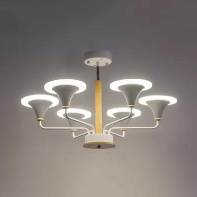 Nordic Modern Ceiling Pendant Light Curved Cone Shade Metal Hanging Light for Restaurant - Rebooters