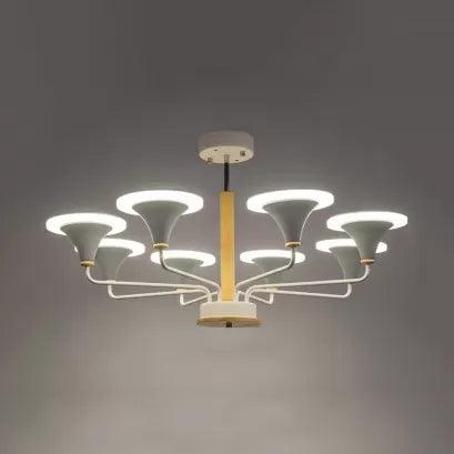 Nordic Modern Ceiling Pendant Light Curved Cone Shade Metal Hanging Light for Restaurant - Rebooters