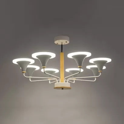 Nordic Modern Ceiling Pendant Light Curved Cone Shade Metal Hanging Light for Restaurant - Rebooters