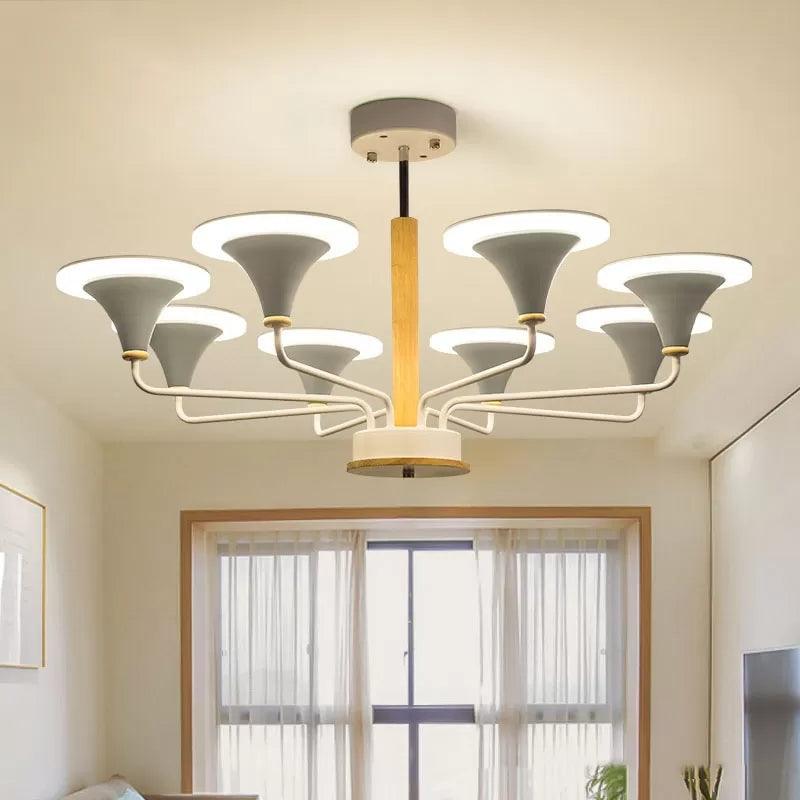 Nordic Modern Ceiling Pendant Light Curved Cone Shade Metal Hanging Light for Restaurant - Rebooters