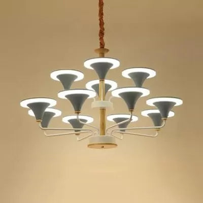 Nordic Modern Ceiling Pendant Light Curved Cone Shade Metal Hanging Light for Restaurant - Rebooters