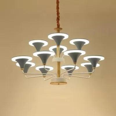 Nordic Modern Ceiling Pendant Light Curved Cone Shade Metal Hanging Light for Restaurant - Rebooters