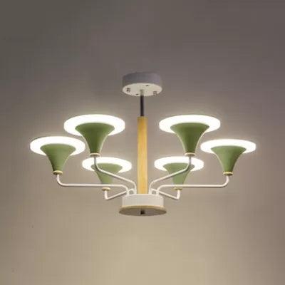 Nordic Modern Ceiling Pendant Light Curved Cone Shade Metal Hanging Light for Restaurant - Rebooters