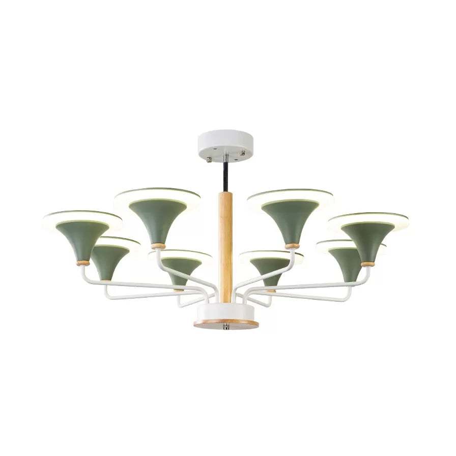 Nordic Modern Ceiling Pendant Light Curved Cone Shade Metal Hanging Light for Restaurant - Rebooters