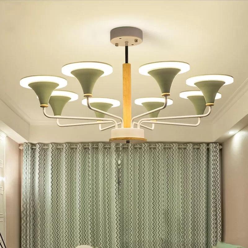 Nordic Modern Ceiling Pendant Light Curved Cone Shade Metal Hanging Light for Restaurant - Rebooters