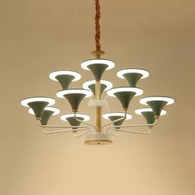 Nordic Modern Ceiling Pendant Light Curved Cone Shade Metal Hanging Light for Restaurant - Rebooters