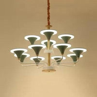 Nordic Modern Ceiling Pendant Light Curved Cone Shade Metal Hanging Light for Restaurant - Rebooters