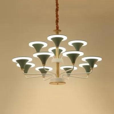 Nordic Modern Ceiling Pendant Light Curved Cone Shade Metal Hanging Light for Restaurant - Rebooters