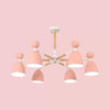 Metal Domed Shade Chandelier Child Bedroom 6 Heads Macaron Light - Rebooters