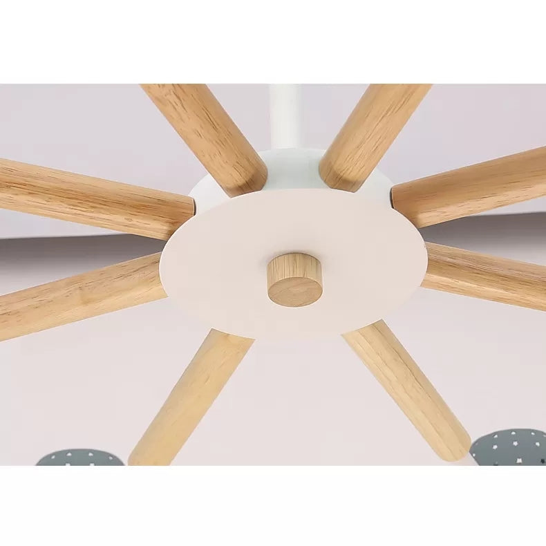 Metal Domed Shade Chandelier Child Bedroom 6 Heads Macaron Light - Rebooters