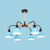 Metallic Conical Pendant Light with Deer Macaron Chandelier - Rebooters