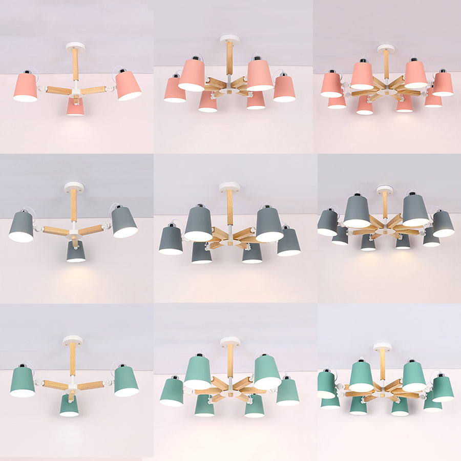 Nordic Style Undertint Chandelier Bucket Shade Light for Kids - Rebooters