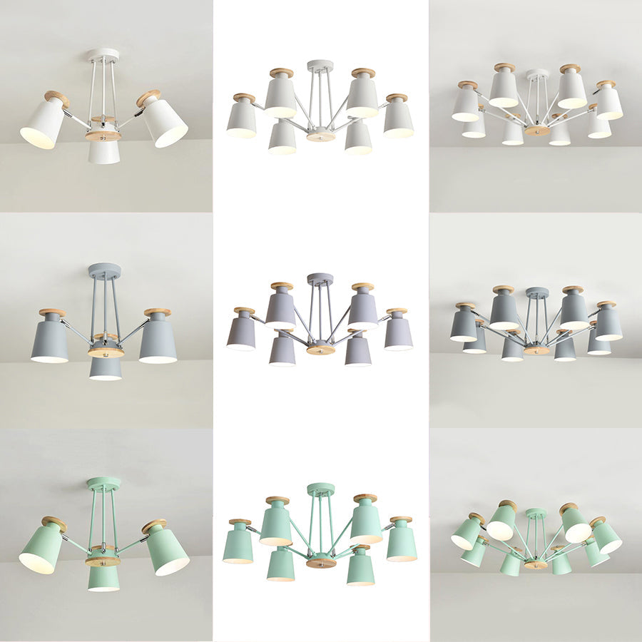 Rotatable Bucket Shade Chandelier Nordic Metal Pendant Light - Rebooters