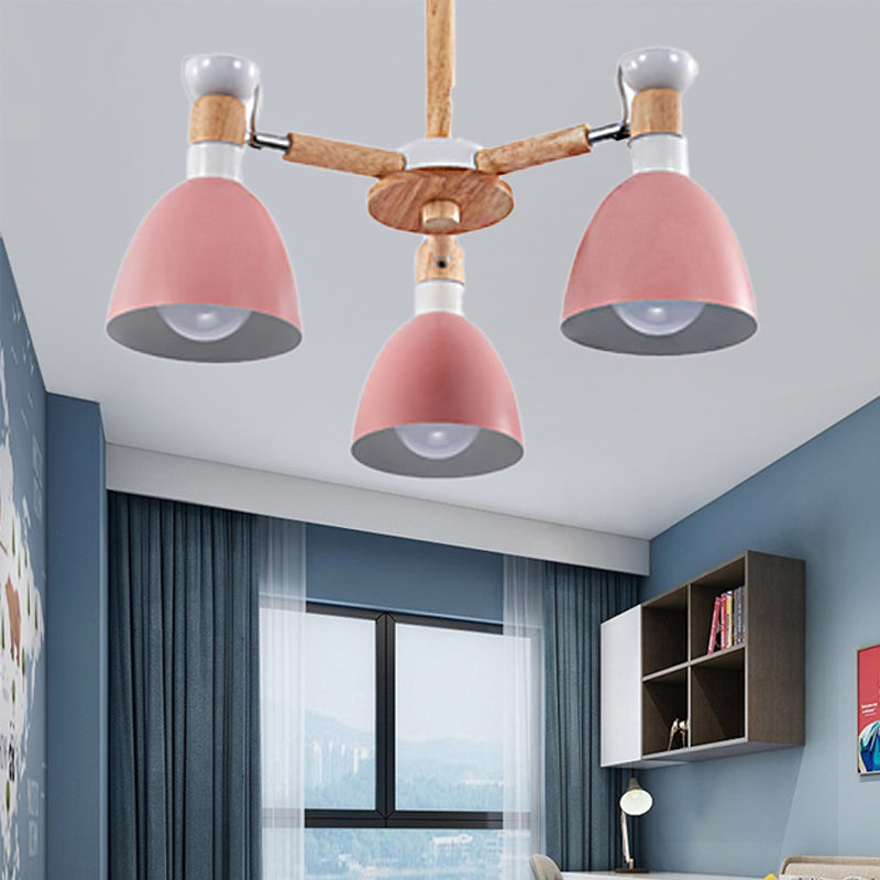Rotatable Metal Bowl Chandelier Shop Kindergarten Macaron Light - Rebooters