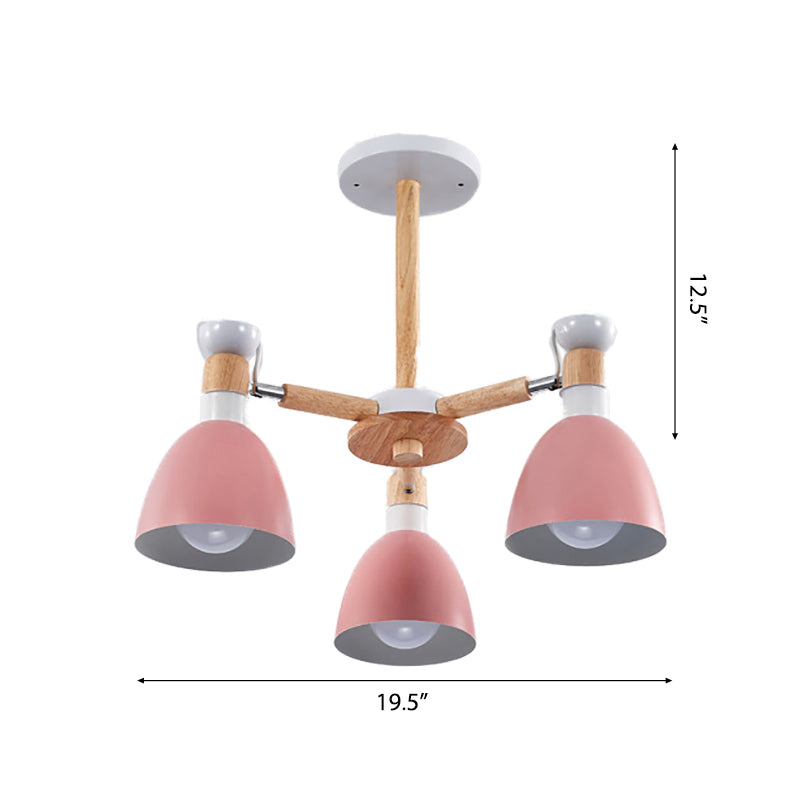 Rotatable Metal Bowl Chandelier Shop Kindergarten Macaron Light - Rebooters