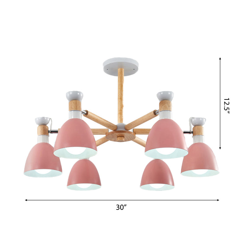 Rotatable Metal Bowl Chandelier Shop Kindergarten Macaron Light - Rebooters