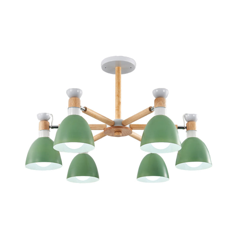 Rotatable Metal Bowl Chandelier Shop Kindergarten Macaron Light - Rebooters