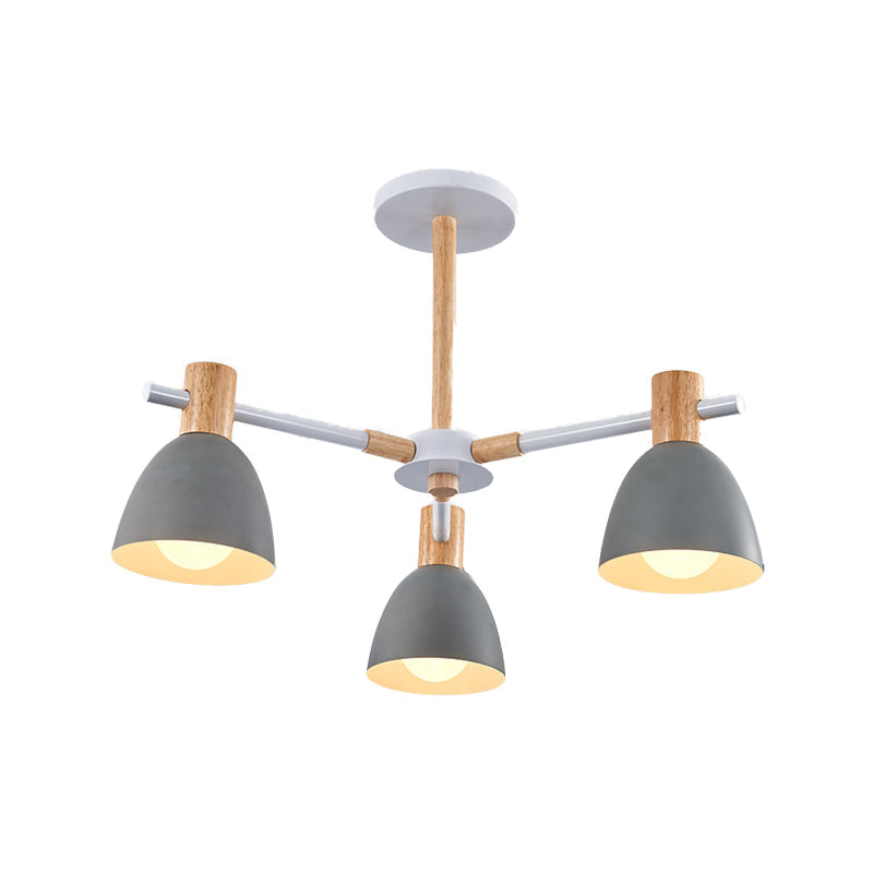 Game Room Bowl Chandelier Metallic Macaron Light 23.5 Inch - Rebooters