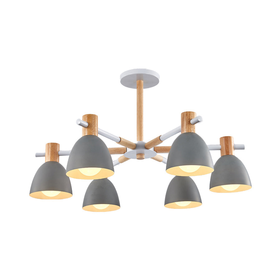Game Room Bowl Chandelier Metallic Macaron Light 23.5 Inch - Rebooters