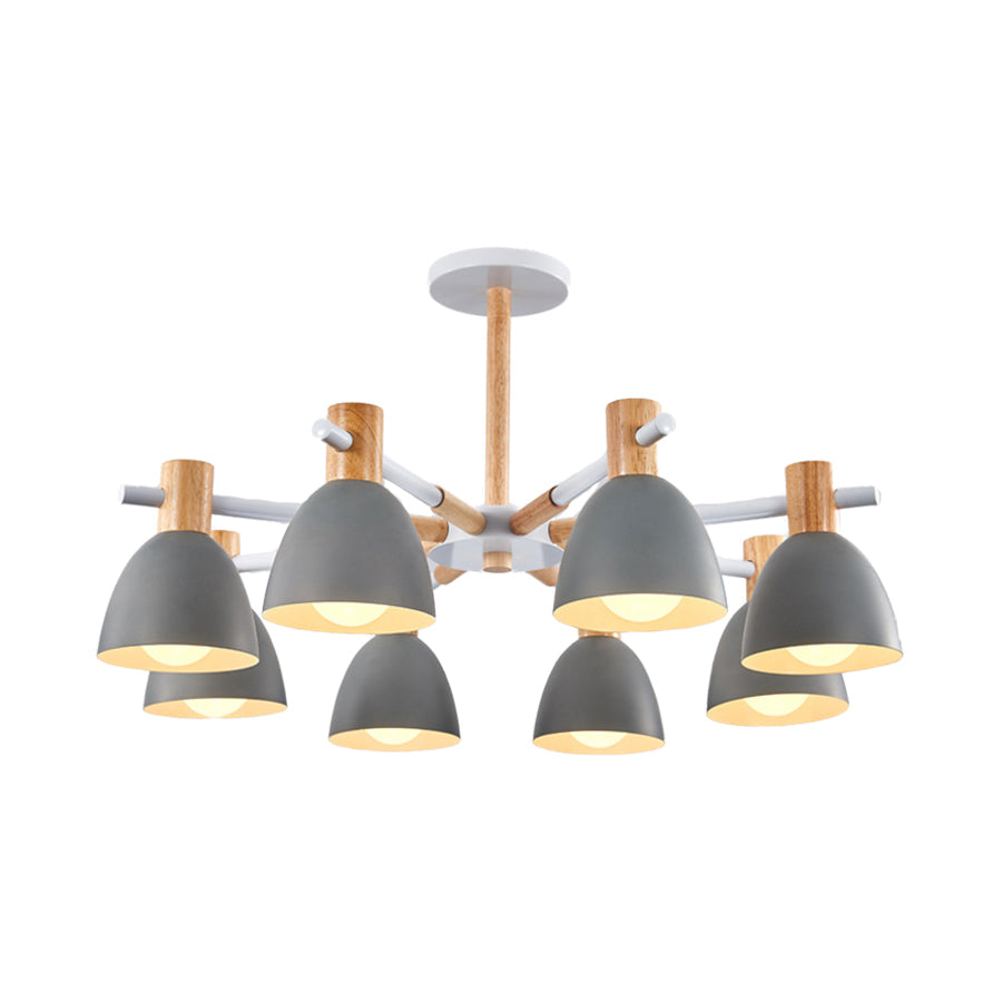Game Room Bowl Chandelier Metallic Macaron Light 23.5 Inch - Rebooters