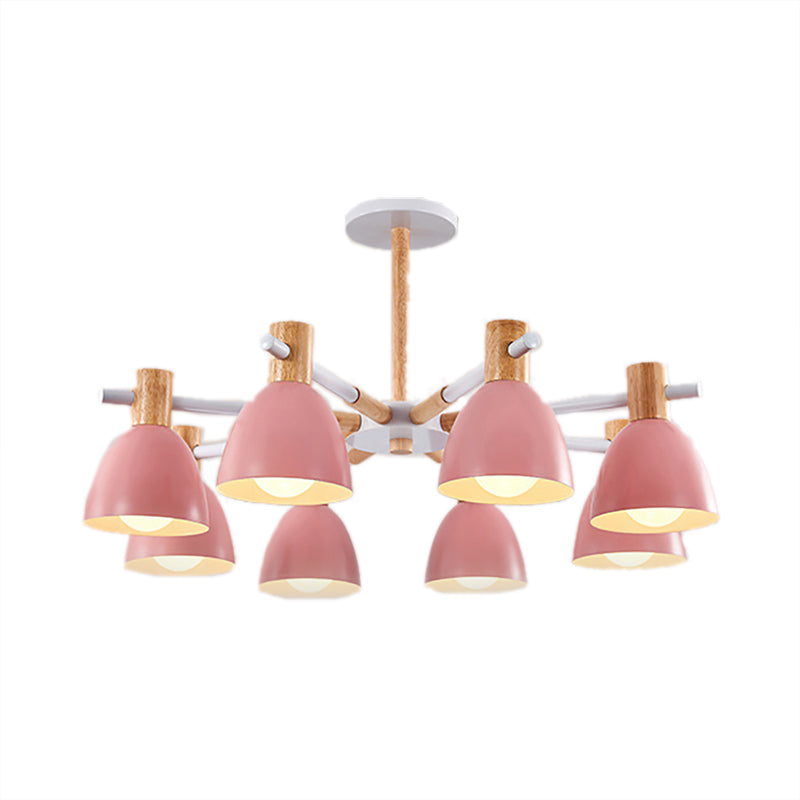 Game Room Bowl Chandelier Metallic Macaron Light 23.5 Inch - Rebooters