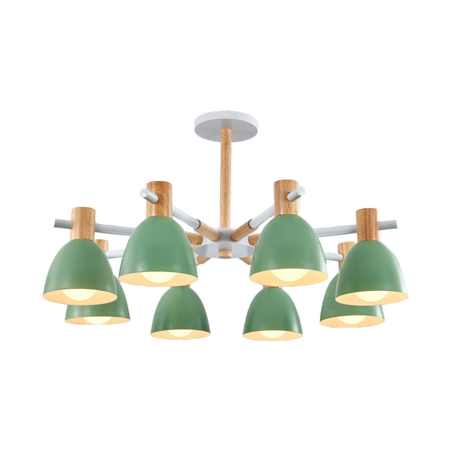 Game Room Bowl Chandelier Metallic Macaron Light 23.5 Inch - Rebooters