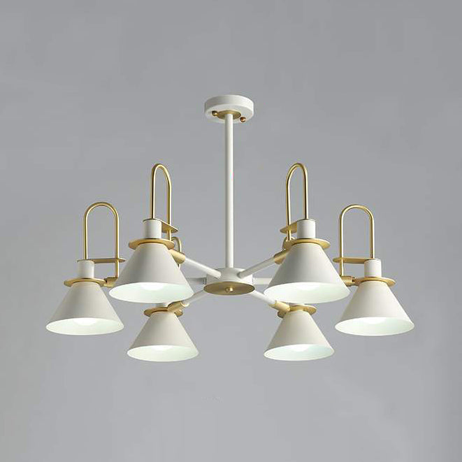 Macaron Loft Funnel Chandelier Metal Undertint Suspension Light - Rebooters
