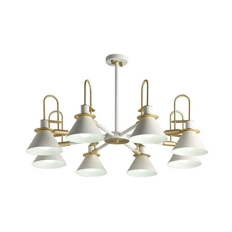 Macaron Loft Funnel Chandelier Metal Undertint Suspension Light - Rebooters