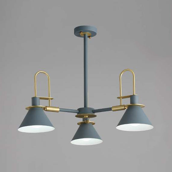 Macaron Loft Funnel Chandelier Metal Undertint Suspension Light - Rebooters