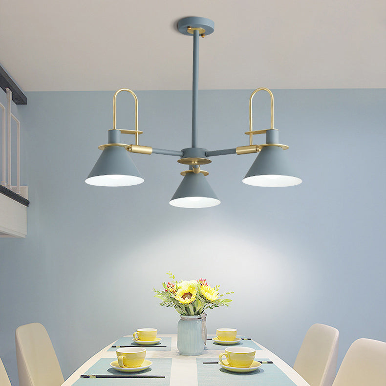 Macaron Loft Funnel Chandelier Metal Undertint Suspension Light - Rebooters