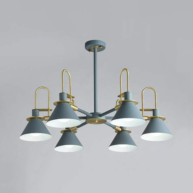 Macaron Loft Funnel Chandelier Metal Undertint Suspension Light - Rebooters