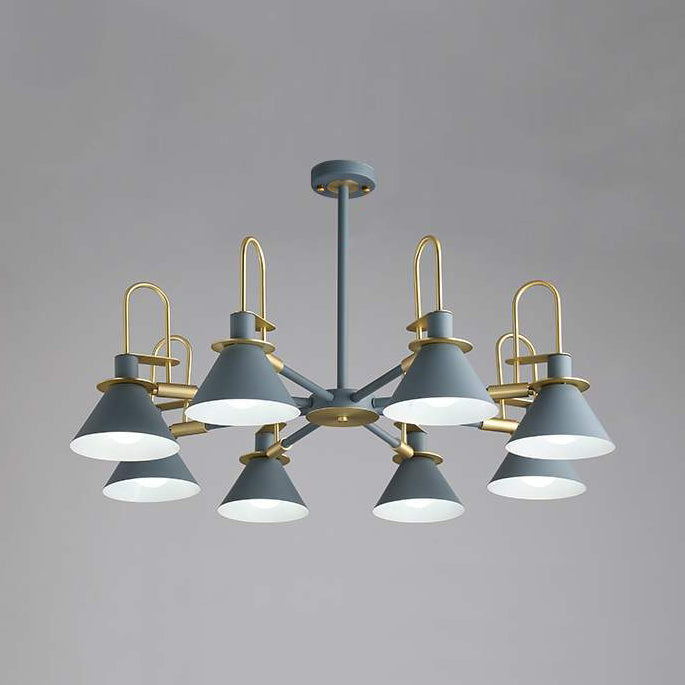 Macaron Loft Funnel Chandelier Metal Undertint Suspension Light - Rebooters