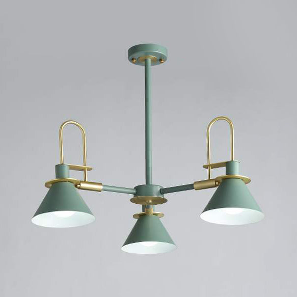 Macaron Loft Funnel Chandelier Metal Undertint Suspension Light - Rebooters