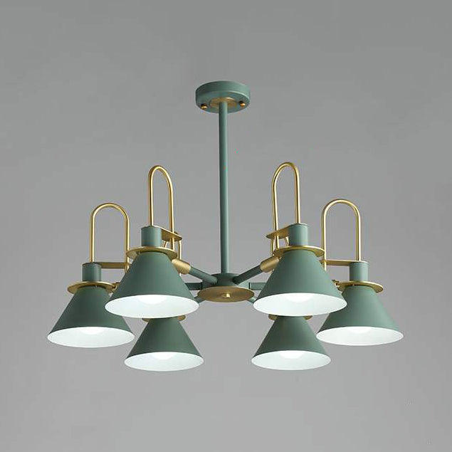 Macaron Loft Funnel Chandelier Metal Undertint Suspension Light - Rebooters