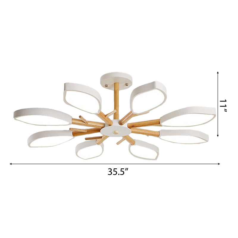 Nordic Style Macaron Chandelier Leaf Shade Acrylic Light - Rebooters