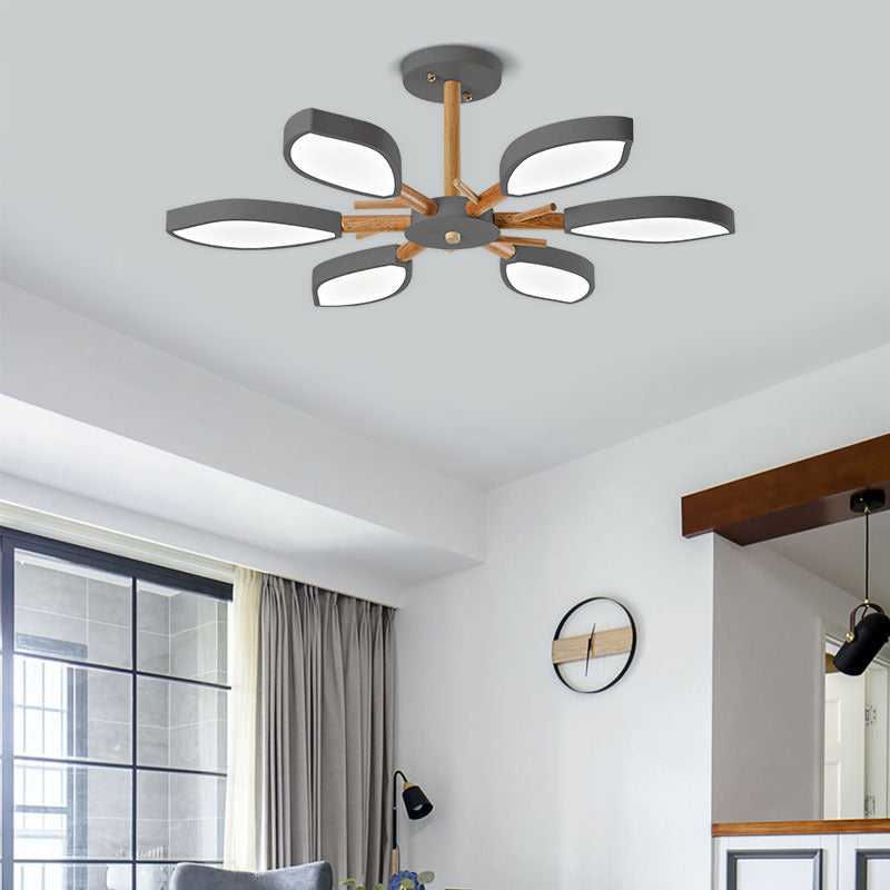 Nordic Style Macaron Chandelier Leaf Shade Acrylic Light - Rebooters