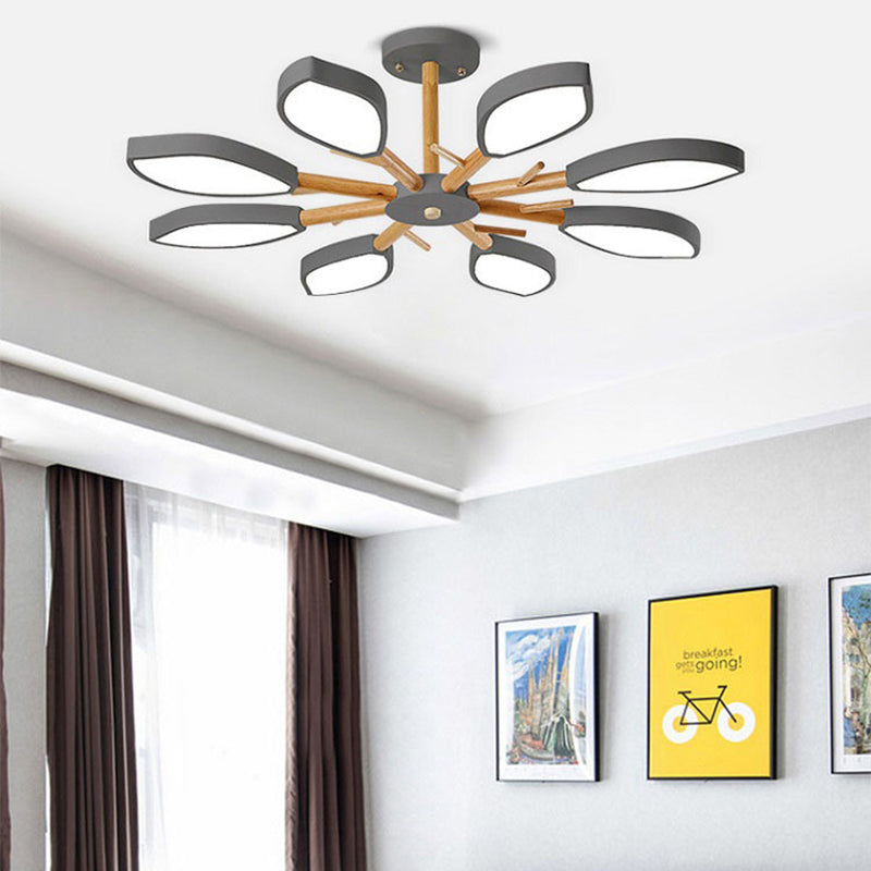 Nordic Style Macaron Chandelier Leaf Shade Acrylic Light - Rebooters