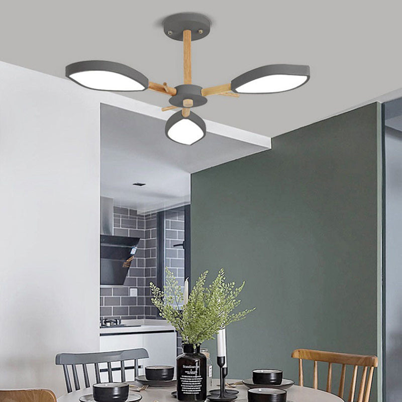 Nordic Style Macaron Chandelier Leaf Shade Acrylic Light - Rebooters