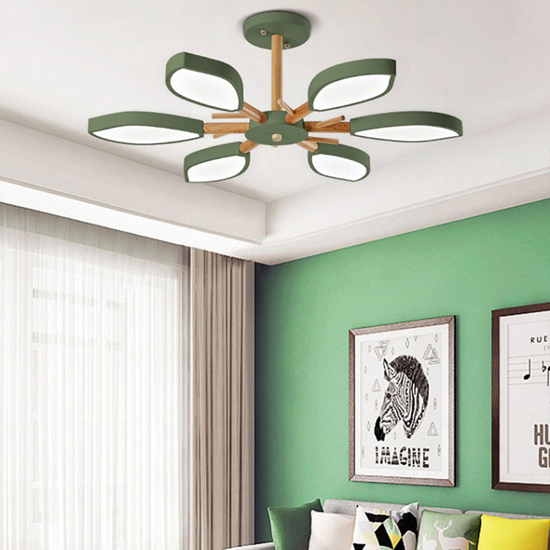 Nordic Style Macaron Chandelier Leaf Shade Acrylic Light - Rebooters