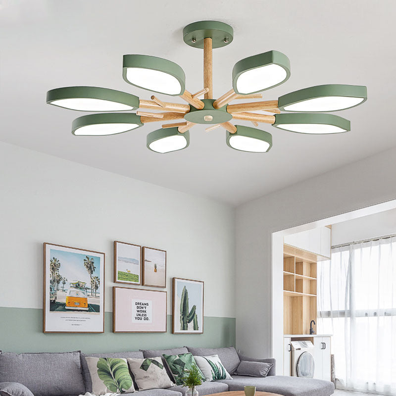 Nordic Style Macaron Chandelier Leaf Shade Acrylic Light - Rebooters