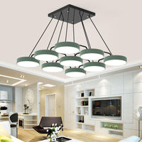 Acrylic Round Shade Chandelier Macaron Stylish Pendant Light - Rebooters
