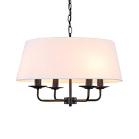 4 Bulbs Candle Chandelier Light Classic White Green Beige Fixture - Rebooters