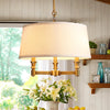 Drum Fabric Chandelier Light Traditional 3 Lights Dining Room - Rebooters
