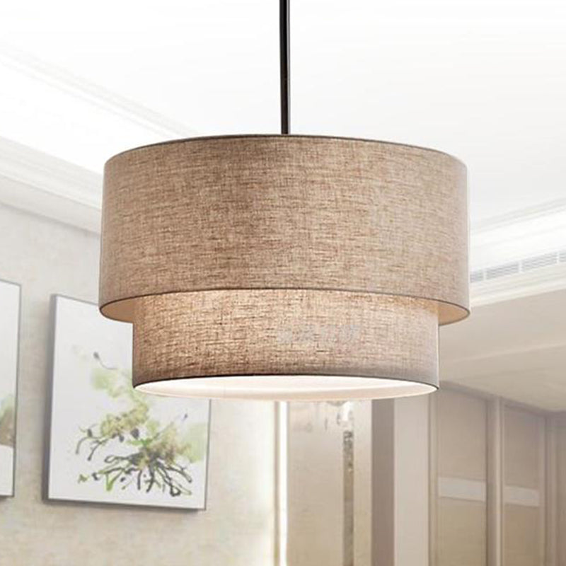 3 Lights Ceiling Light Traditional Layered Fabric Chandelier - Rebooters