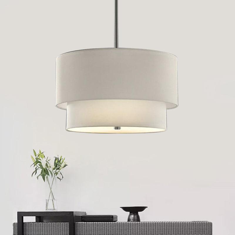 3 Lights Ceiling Light Traditional Layered Fabric Chandelier - Rebooters