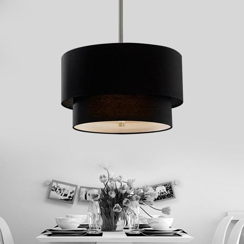 3 Lights Ceiling Light Traditional Layered Fabric Chandelier - Rebooters