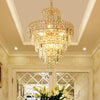 Tiered Hanging Ceiling Light Modernist Crystal 4 Lights Gold Chandelier - Rebooters
