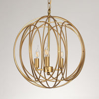 3 Lights Metal Hanging Chandelier Traditional Gold Candelabra Pendant Light 8 13 18 Wide - Rebooters