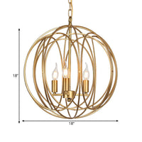 3 Lights Metal Hanging Chandelier Traditional Gold Candelabra Pendant Light 8 13 18 Wide - Rebooters