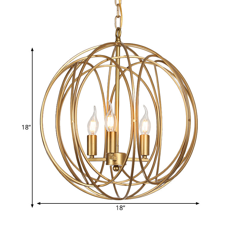 3 Lights Metal Hanging Chandelier Traditional Gold Candelabra Pendant Light 8 13 18 Wide - Rebooters